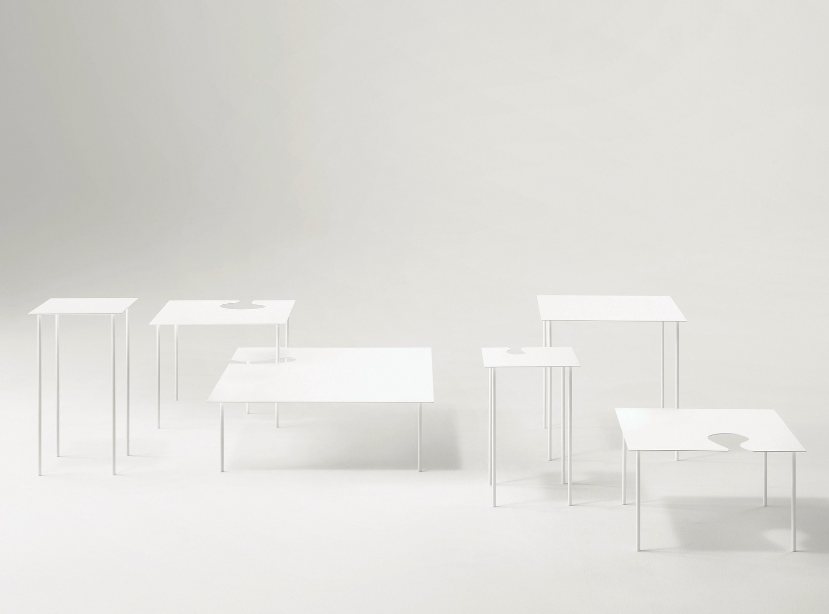 Softer Than Steel Coffee Tables by Nendo for Desalto