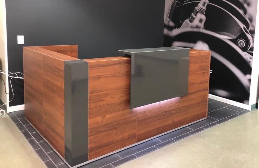 ✓ TERA Small Reception Desk w/Light Panel by MDD Office Furniture