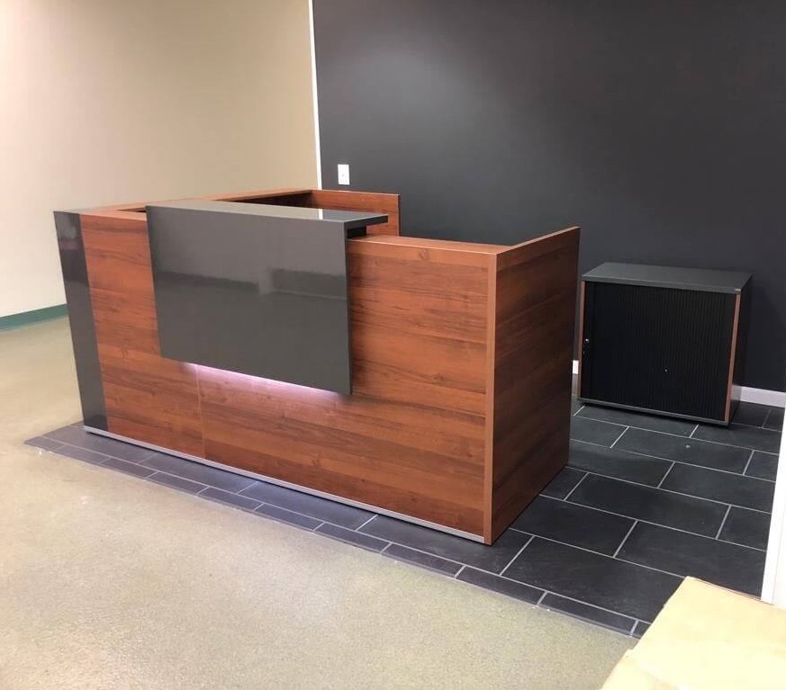 ✓ TERA Small Reception Desk w/Light Panel by MDD Office Furniture