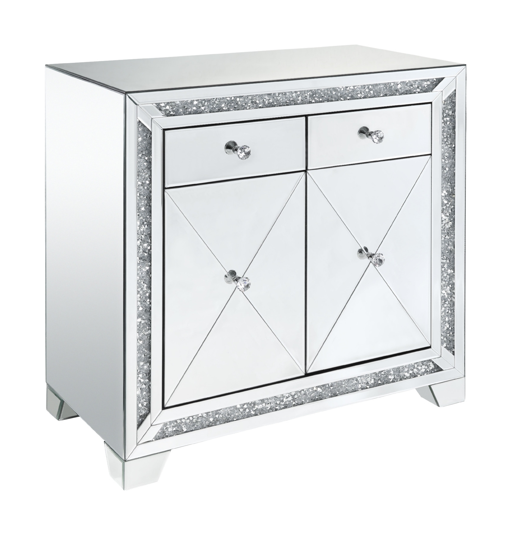 48 LV Console Table - Mirrored & Faux Diamonds