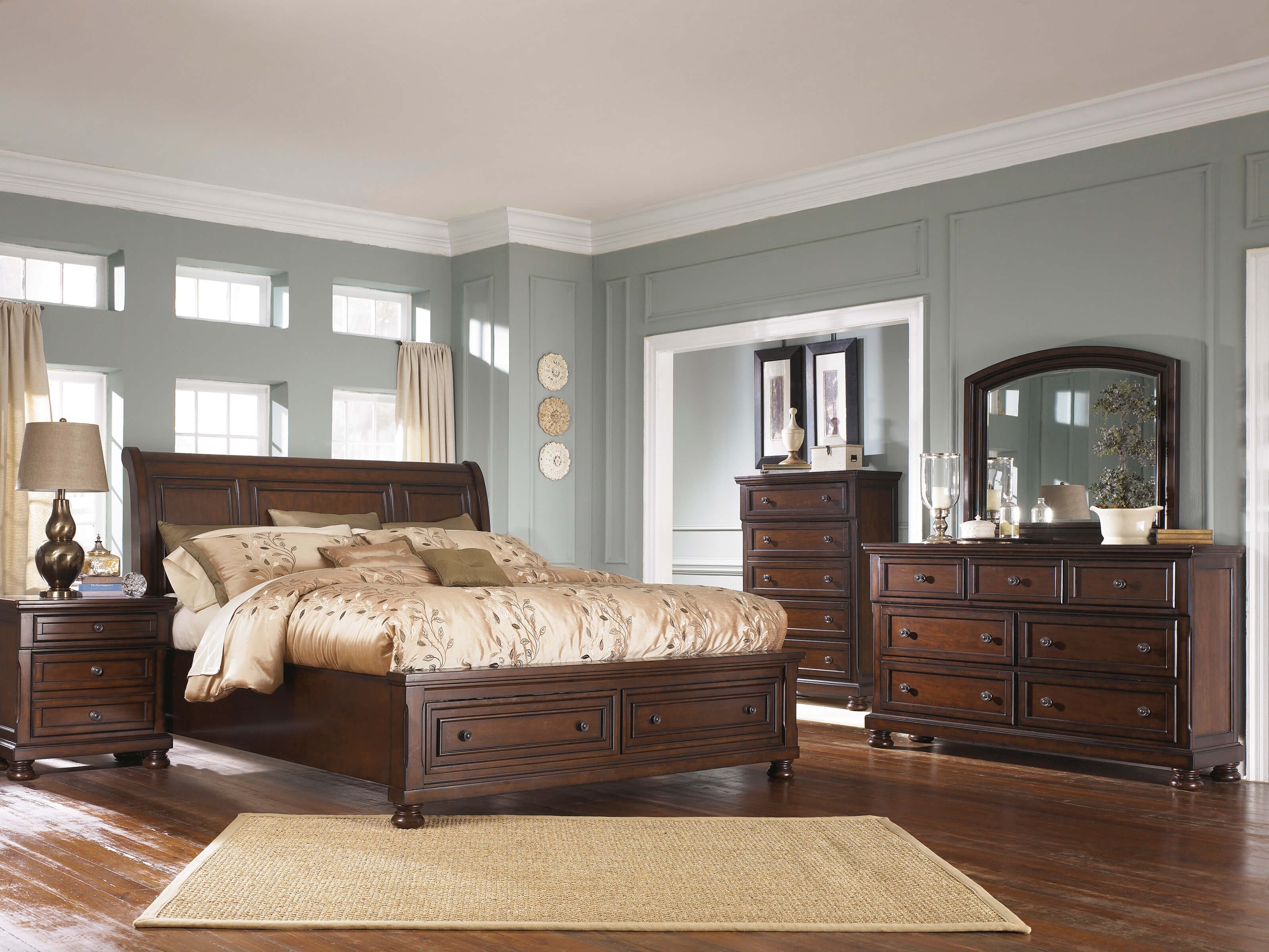 Ashley furniture clearance bedroom sets wood