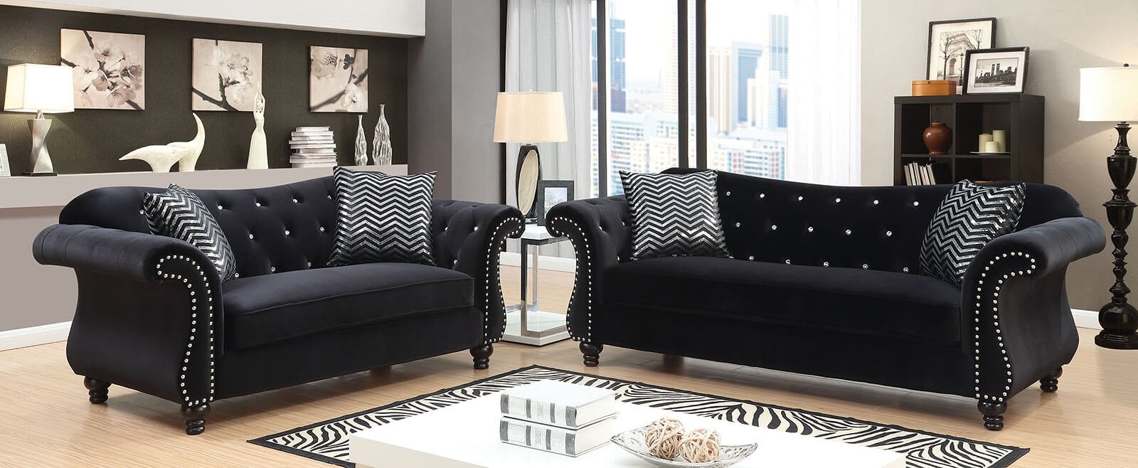 Jolanda Living Room Set (Blue) Furniture Of America, 5 Reviews