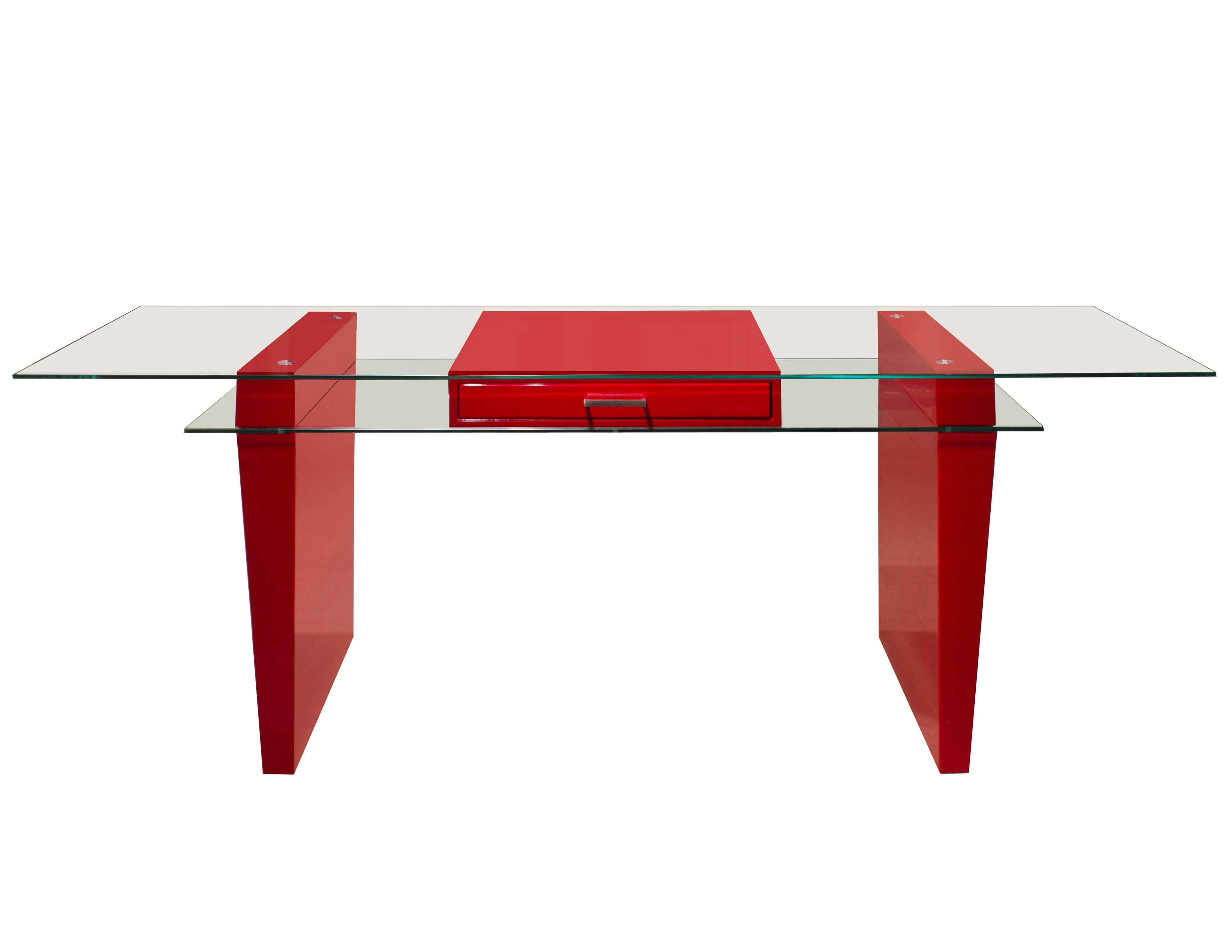 Sharelle Desk | Uber Modern | White Lacquer & Wenge | Glass Legs | 76