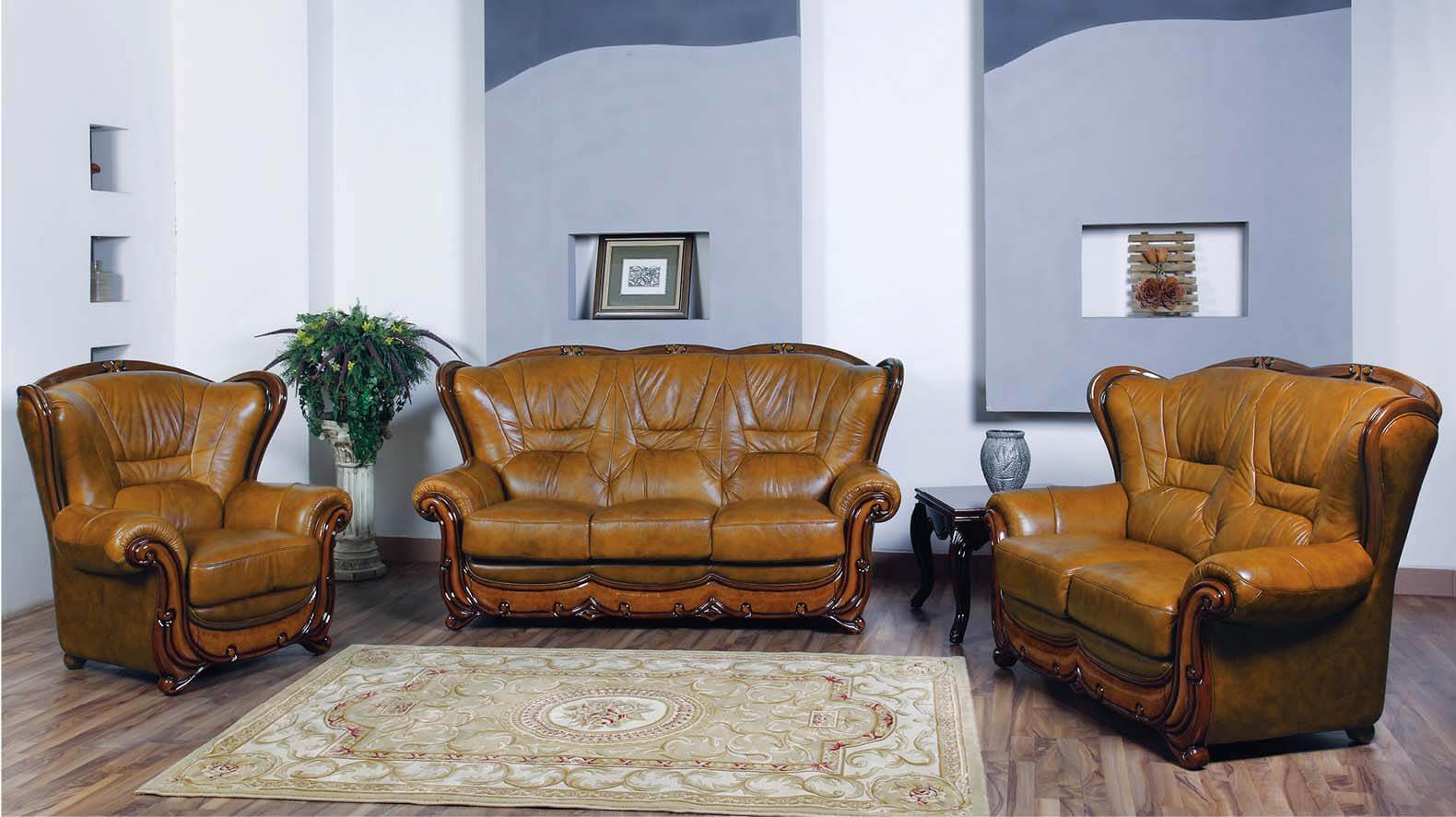100 Top Grain Leather Living Room Set
