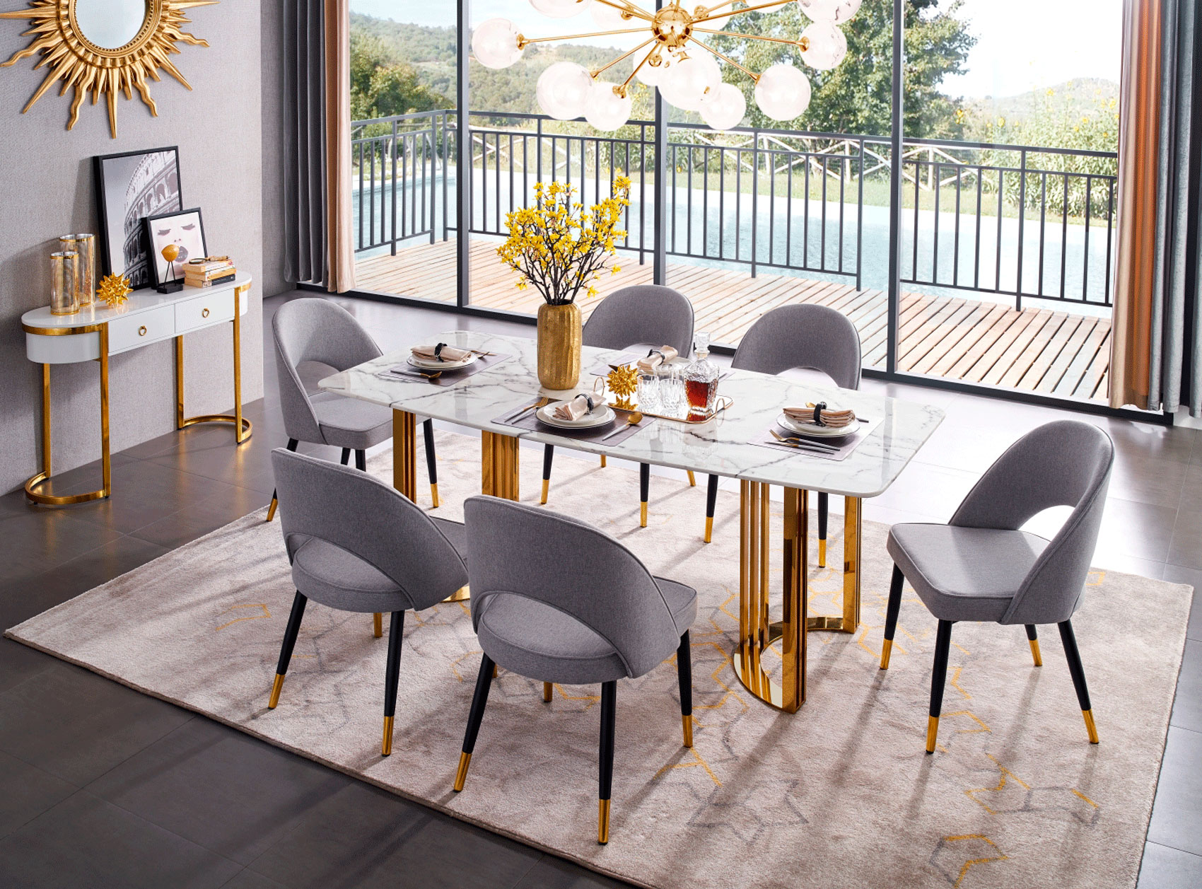 131 Modern Dining Room Set by ESF Furniture | Sohomod.com