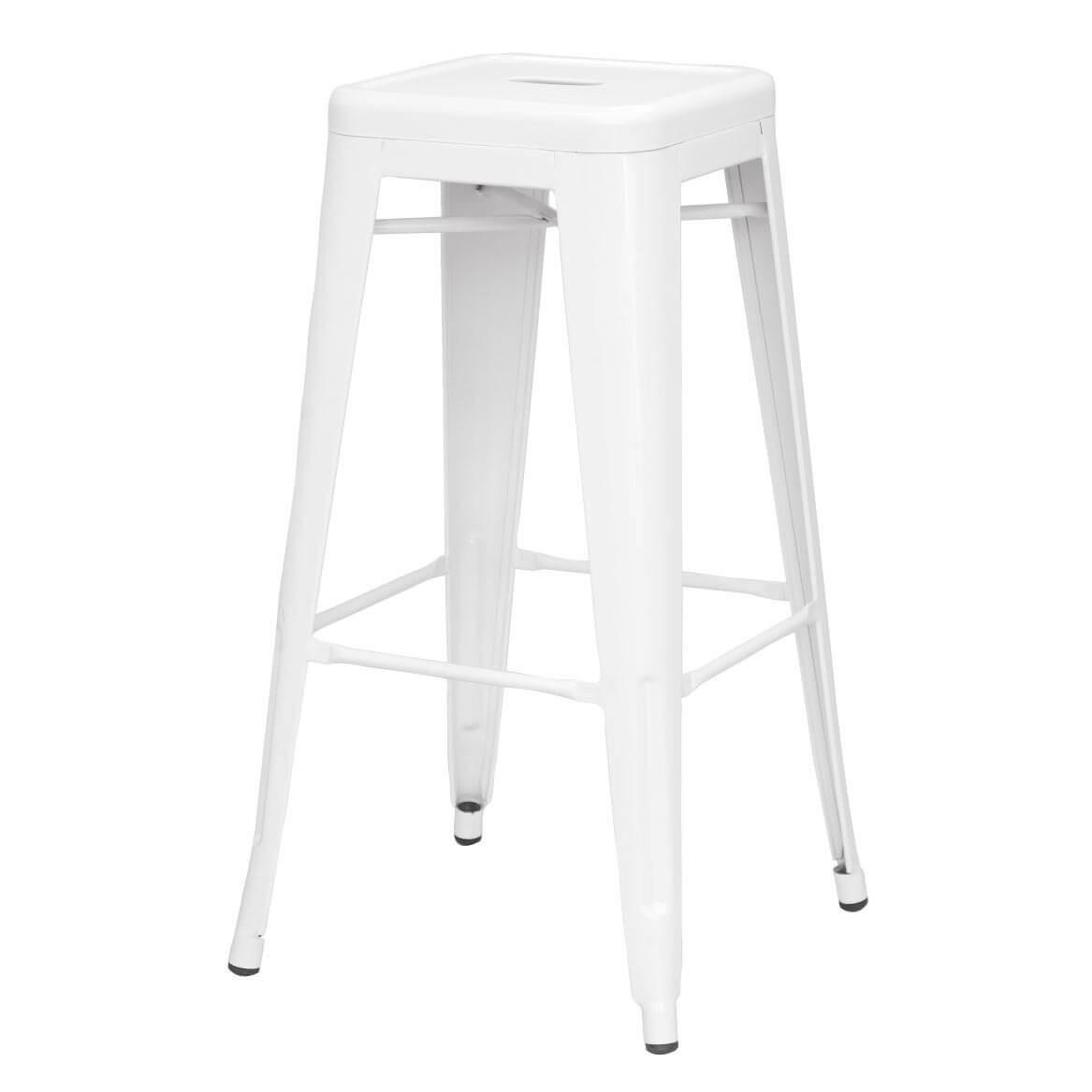 Metropolis Metal Backless Counter Stool Distressed White Set Of 4 By   938626 W 